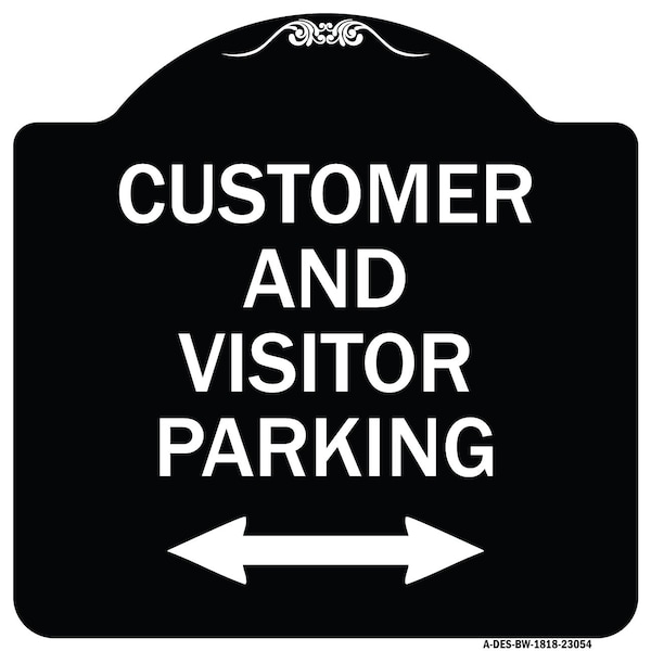 Signmission Reserved Parking Customer and Visitor Parking Heavy-Gauge Aluminum Sign, 18" x 18", BW-1818-23054 A-DES-BW-1818-23054 - main
